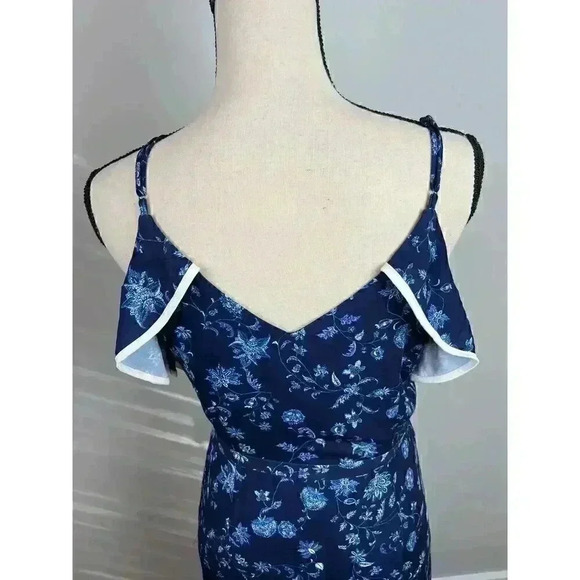 Anthropologie Greylin Wrap Midi Dress Ruffles Sleeveless Tie Blue Women's S - Picture 7 of 12